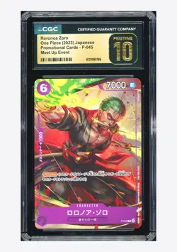One Piece CGC 10 PRISTINE Roronoa Zoro Promo 2023 P-045 Meet Up Event Japanese - Image 1