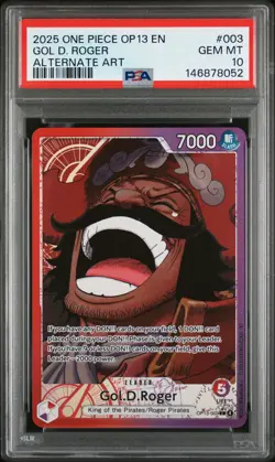 2025 ONE PIECE OP13-CARRYING ON HIS WILL ALTERNATE ART #003 GOL D. ROGER PSA 10 - Image 1