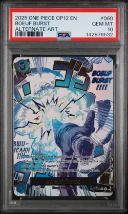 2025 ONE PIECE OP12-LEGACY OF THE MASTER ALTERNATE ART #060 BOEUF BURST PSA 10 - Image 1