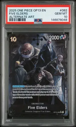2025 ONE PIECE OP13-CARRYING ON HIS WILL ALTERNATE ART #082 FIVE ELDERS PSA 10 - Image 1