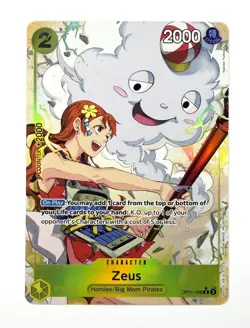 Zeus OP11-106 ALTERNATE ART A Fist Of Divine Speed One Piece CCG Bandai FOIL R - Image 1