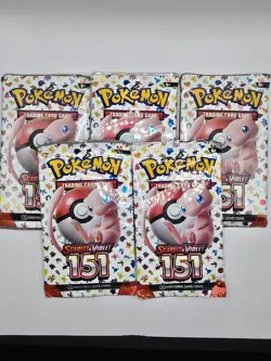5 packs Pokemon TCG Scarlet & Violet 151 Booster Pack English 10 Cards Each - Image 1