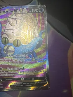 Omastar V (Full Art) 174/195 Ultra Rare Silver Tempest Pokemon Card NM Holo - Image 2
