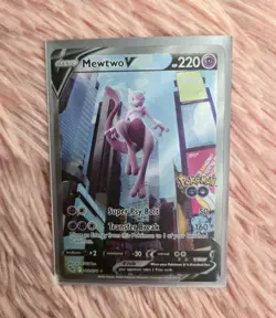 Pokemon TCG Mewtwo v Alt Art Full Art Holo Ultra Rare Card 072/078 Pokemon Go - Image 3