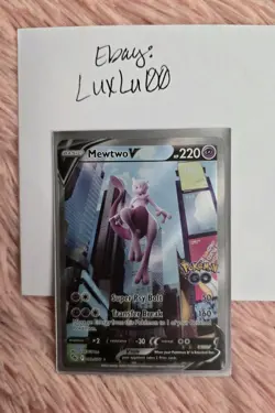 Pokemon TCG Mewtwo v Alt Art Full Art Holo Ultra Rare Card 072/078 Pokemon Go - Image 4