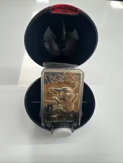 Pokemon™ Special Edition 23 karat Gold-Plated Trading Card #25 PIKACHU w/ball - Image 1