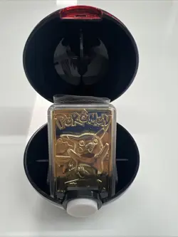 Pokemon™ Special Edition 23 karat Gold-Plated Trading Card #25 PIKACHU w/ball - Image 2