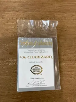 Pokemon Special Edition 23 karat Gold Plated Trading Card / #06 Charizard - Image 5
