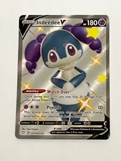 Indeedee V SV114/SV122 Shining Fates Full Art Shiny Holo Rare Pokemon Card NM - Image 1