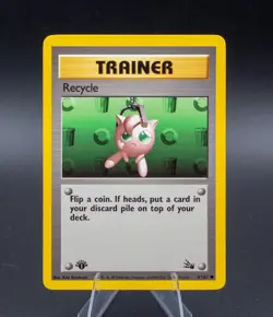 Trainer Recycle Pokemon Card 1st Edition Fossil Set 61/62 TCG - Image 1