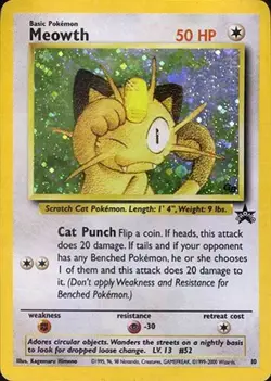 Damaged Meowth - 10 - Pokemon Trading Card Game (Game Boy) Pokemon WoTC Promos - Image 1