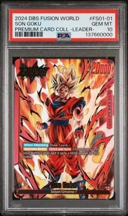 2024 DBS FUSION WORLD PREMIUM CARD COLLECTION #FS01-01 SON GOKU PSA 10 - Image 1