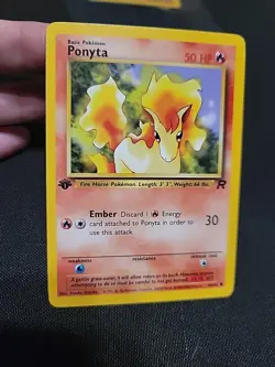 1st Edition Pokemon Card Team Rocket Ponyta Lp Tcg Common - Image 1