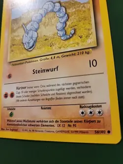 Pokemon Card GERMAN onix Base Set 56/102 Near Mint - Image 2