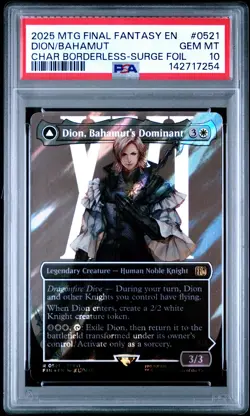 2025 MTG FF SURGE FOIL BAHAMUT, WARDEN OF LIGHT/DION, BAHAMUT'S DOMINANT PSA 10 - Image 1