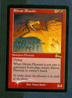 MTG Shivan Phoenix Urza's Legacy rare Foil Unplayed Near Mint - Image 1
