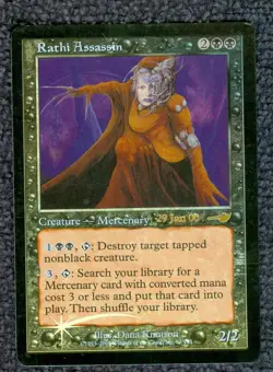 MTG Rathi Assassin Nemesis Prerelease Promo Foil Black Unplayed Near Mint - Image 1