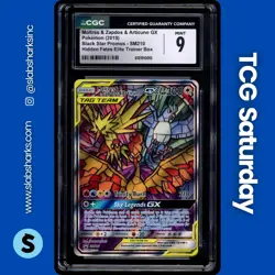 2016 POKEMON SM BLACK STAR PROMO #SM210 MOLTRES ZAPDOS ARTICUNO TAG TEAM CGC 9 - Image 1