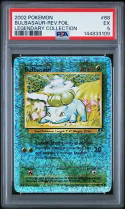2002 POKEMON LEGENDARY COLLECTION #68 BULBASAUR-REVERSE FOIL PSA 5 - Image 1