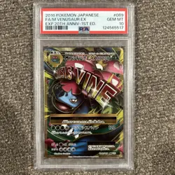 2016 POKEMON JPN EXPANSION 20TH 1ST EDITION #089 FULL ART/M VENUSAUR EX PSA 10 - Image 1
