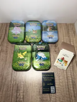 Complete Set of 5 Pokemon GO Tins Factory Sealed Pokemon TCG 2022 - Image 1