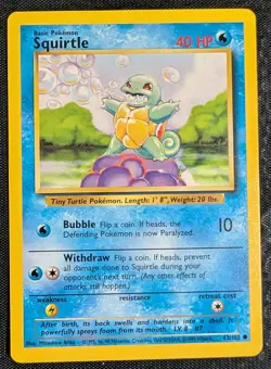 Squirtle - 63/102 - Base Set - LP - Pokemon TCG WOTC - Image 3