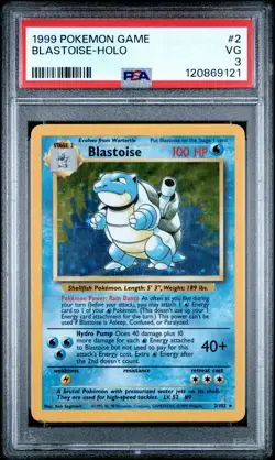 1999 POKEMON BASE SET UNLIMITED #2 BLASTOISE-HOLO PSA 3 - Image 1