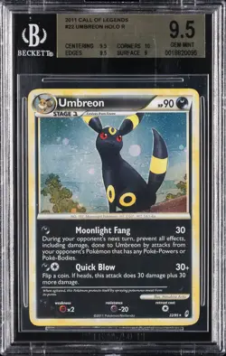 2011 POKEMON CALL OF LEGENDS HOLO #22 UMBREON BGS 9.5 - Image 1