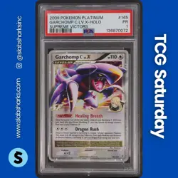 2009 POKEMON PLATINUM SUPREME VICTORS #145/147 GARCHOMP C LV.X HOLO PSA 1 - Image 1