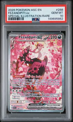 2026 POKEMON ASCENDED HEROES SPECIAL ILLUSTRATION RARE FEZANDIPITI EX PSA 10 - Image 1