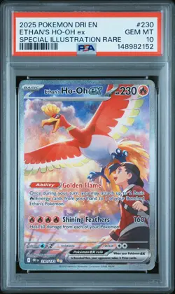 2025 POKEMON DESTINED RIVALS SPECIAL ILLUSTRATION RARE ETHAN'S HO-OH EX PSA 10 - Image 1