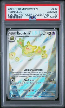 2025 POKEMON SVP EN-SV BLACK STAR PROMO #212 REUNICLUS PSA 10 - Image 1