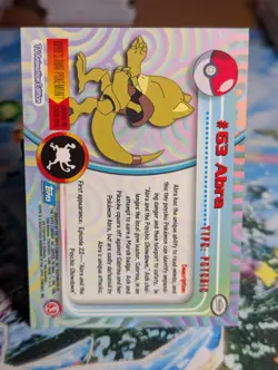 topps Pokemon TV Animation Series 1 Rainbow Foil #63 Abra LP 🌈 - Image 2