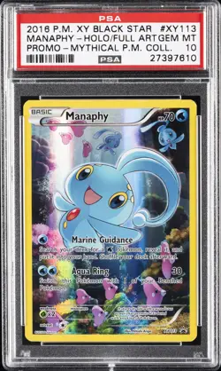 2016 POKEMON XY PROMO MYTHICAL POKEMON COLLECTION FULL ART/MANAPHY PSA 10 - Image 1