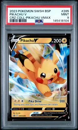 2023 POKEMON SWSH PROMO CROWN ZENITH COLLECTIONS #285 PIKACHU V PSA 9 - Image 1
