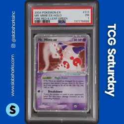 2004 POKEMON EX FIRERED & LEAFGREEN #111/112 MR. MIME HOLO RARE PSA 1 - Image 1