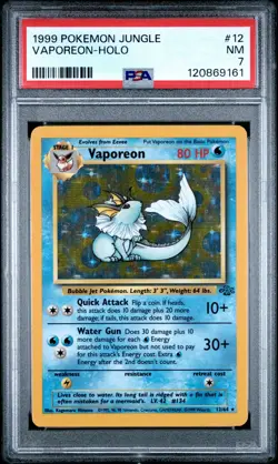 1999 POKEMON JUNGLE #12 VAPOREON-HOLO PSA 7 - Image 1