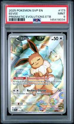 2025 POKEMON SVP EN-SV BLACK STAR PROMO #173 EEVEE PSA 9 - Image 1