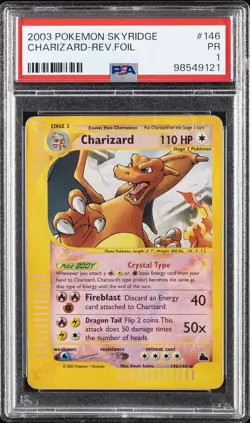 2003 POKEMON SKYRIDGE #146 CHARIZARD-REVERSE FOIL PSA 1 - Image 1