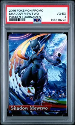 2016 POKEMON PROMO POKKEN TOURNAMENT SHADOW MEWTWO PSA 4 - Image 1