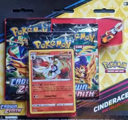 Crown Zenith Cinderace Pokemon Pin Collection 3-Pack - Image 1