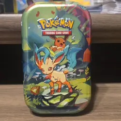 Empty Pokemon Mini Tin - Leafeon - Prismatic Evolutions 2025 - Image 1