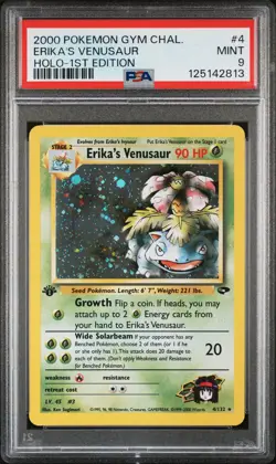 2000 POKEMON GYM CHALLENGE HOLO-1ST ED #4 ERIKA'S VENUSAUR PSA 9 - Image 1