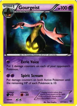 Pokemon TCG Gourgeist XY Base Set 57/146 Holo DMG - Image 1