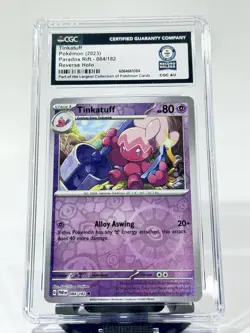 Pokemon CGC Guinness World Record 2023 Tinkatuff 84/182 Paradox Rift Revers Holo - Image 1