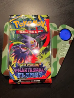 22.7g HEAVY Pokemon TCG: Mega Evo Phantasmal Flames Pack SEALED Gengar Art - Image 1