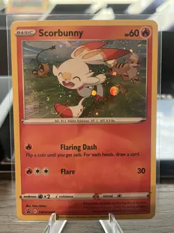Pokemon TCG Scorbunny SWSH244 Holo Fire HP60 Moderately Played Card English - Image 1