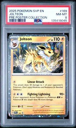2025 POKEMON SVP PROMO PRISMATIC EVOLUTIONS POSTER COLLECTION #169 JOLTEON PSA 8 - Image 1