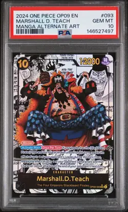 2024 ONE PIECE EMPERORS IN THE NEW WORLD MANGA ALT ART MARSHALL D. TEACH PSA 10 - Image 1