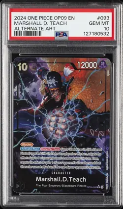 2024 ONE PIECE EMPERORS IN THE NEW WORLD ALT ART #093 MARSHALL D. TEACH PSA 10 - Image 1
